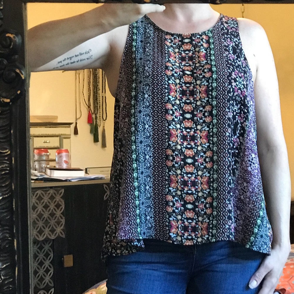 Xhilaration multi-colored, flowy tank top